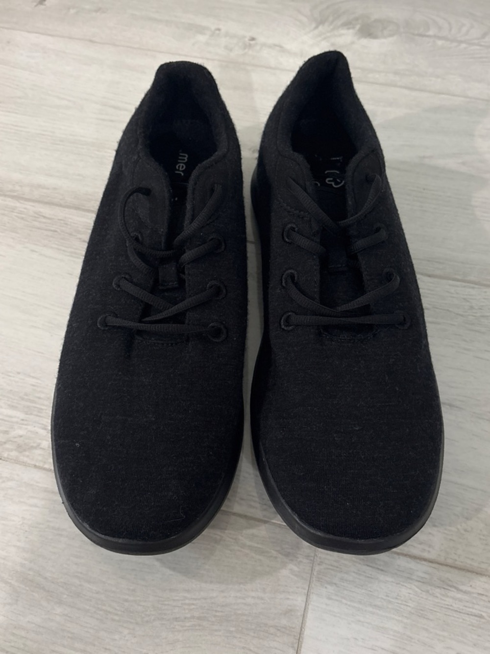 Men's Black Knit Lace-Up Sneakers